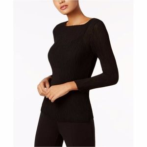 Eileen Fisher Polyester Boat Neck Pleated Top